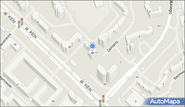 Warszawa, Aleja Komisji Edukacji Narodowej, 86, mapa Warszawy