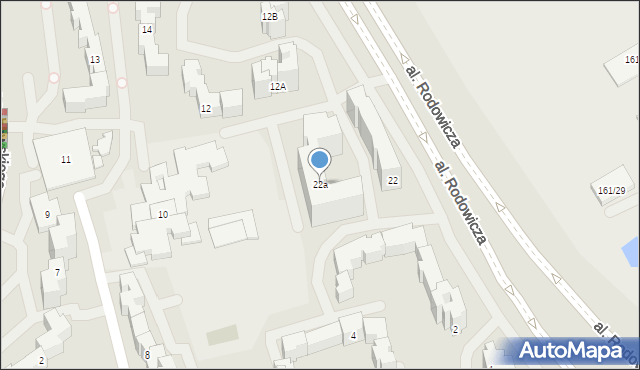 Warszawa, Aleja Rodowicza-Anody Jana, 22a, mapa Warszawy