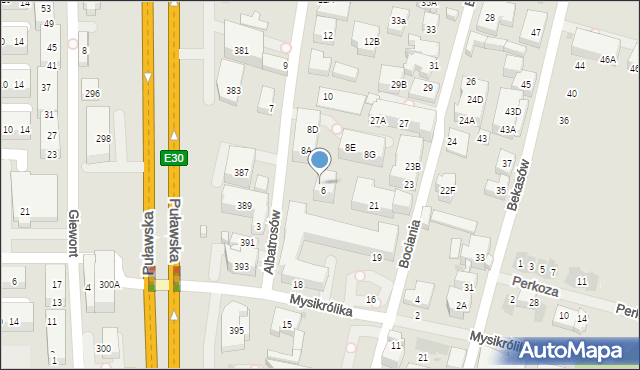 Warszawa, Albatrosów, 6a, mapa Warszawy