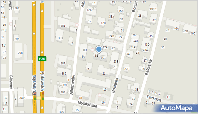 Warszawa, Albatrosów, 8F, mapa Warszawy