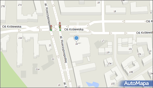 Warszawa, Aleja Rzeczypospolitej, 14, mapa Warszawy