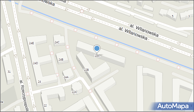 Warszawa, Aleja Rzeczypospolitej, 22C, mapa Warszawy