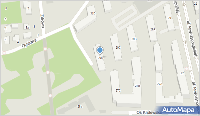 Warszawa, Aleja Rzeczypospolitej, 29D, mapa Warszawy