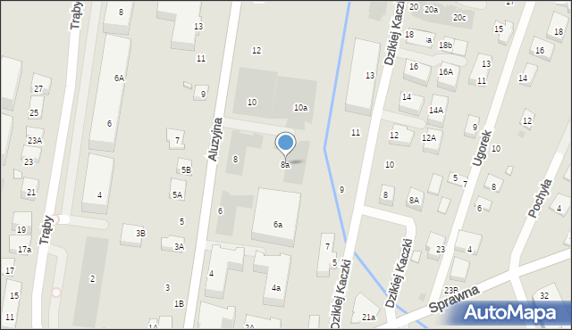 Warszawa, Aluzyjna, 8a, mapa Warszawy