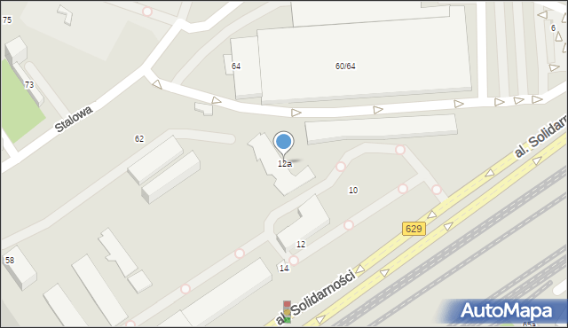 Warszawa, Aleja Solidarności, 12a, mapa Warszawy