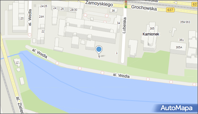 Warszawa, Aleja Wedla Emila, 5, mapa Warszawy