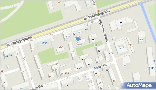 Warszawa, Aleja Waszyngtona Jerzego, 40A, mapa Warszawy