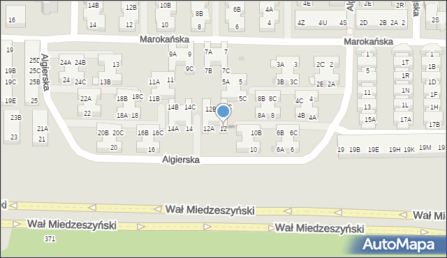 Warszawa, Algierska, 12, mapa Warszawy