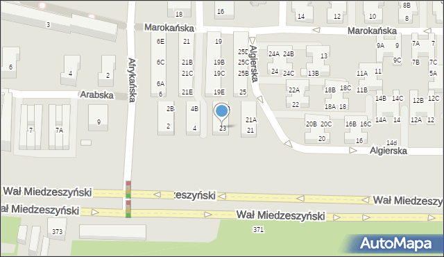 Warszawa, Algierska, 23, mapa Warszawy
