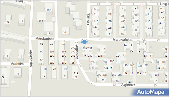 Warszawa, Algierska, 24A, mapa Warszawy
