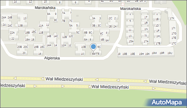 Warszawa, Algierska, 6A, mapa Warszawy