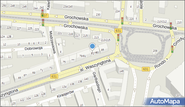 Warszawa, Aleja Waszyngtona Jerzego, 81, mapa Warszawy
