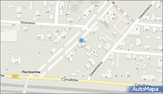 Warszawa, Aleja Chruściela-Montera Antoniego, gen., 14, mapa Warszawy