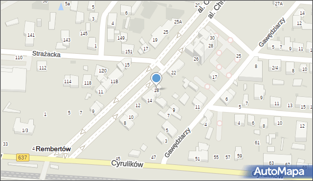 Warszawa, Aleja Chruściela-Montera Antoniego, gen., 18, mapa Warszawy