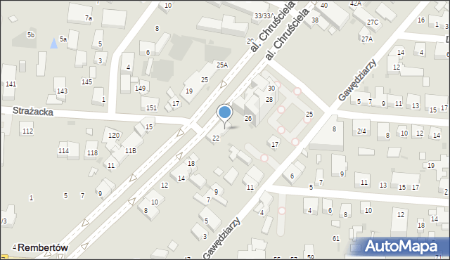 Warszawa, Aleja Chruściela-Montera Antoniego, gen., 24, mapa Warszawy