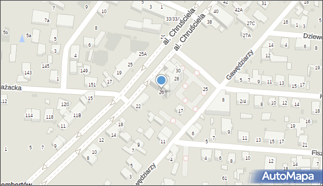 Warszawa, Aleja Chruściela-Montera Antoniego, gen., 26, mapa Warszawy