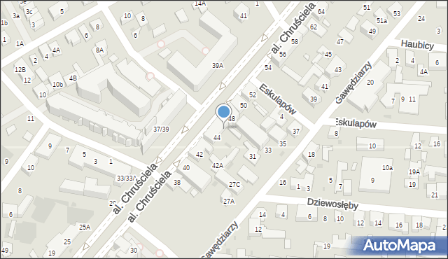 Warszawa, Aleja Chruściela-Montera Antoniego, gen., 46, mapa Warszawy