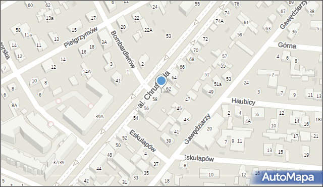 Warszawa, Aleja Chruściela-Montera Antoniego, gen., 60, mapa Warszawy