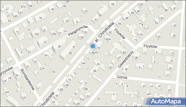 Warszawa, Aleja Chruściela-Montera Antoniego, gen., 76, mapa Warszawy