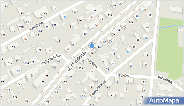 Warszawa, Aleja Chruściela-Montera Antoniego, gen., 84, mapa Warszawy