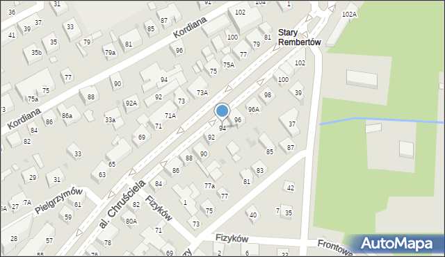 Warszawa, Aleja Chruściela-Montera Antoniego, gen., 94, mapa Warszawy