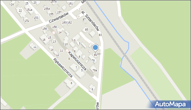 Warszawa, Aleja Sztandarów, 81, mapa Warszawy