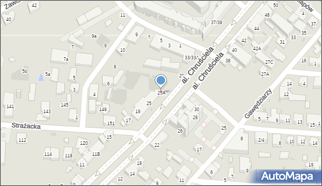 Warszawa, Aleja Chruściela Antoniego, gen., 25A, mapa Warszawy