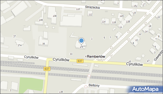 Warszawa, Aleja Chruściela-Montera Antoniego, gen., 1/3, mapa Warszawy