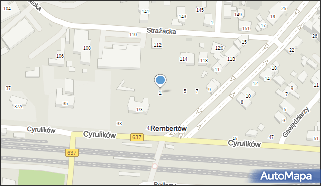 Warszawa, Aleja Chruściela-Montera Antoniego, gen., 1, mapa Warszawy