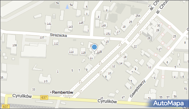 Warszawa, Aleja Chruściela-Montera Antoniego, gen., 11A, mapa Warszawy