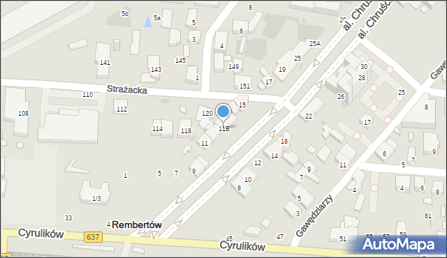 Warszawa, Aleja Chruściela-Montera Antoniego, gen., 11B, mapa Warszawy