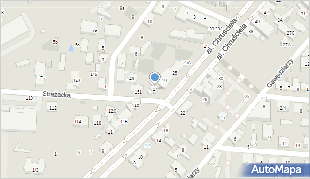 Warszawa, Aleja Chruściela-Montera Antoniego, gen., 17, mapa Warszawy