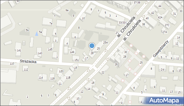 Warszawa, Aleja Chruściela-Montera Antoniego, gen., 19, mapa Warszawy