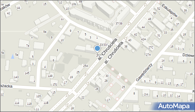 Warszawa, Aleja Chruściela-Montera Antoniego, gen., 29, mapa Warszawy