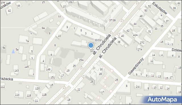 Warszawa, Aleja Chruściela-Montera Antoniego, gen., 29A, mapa Warszawy