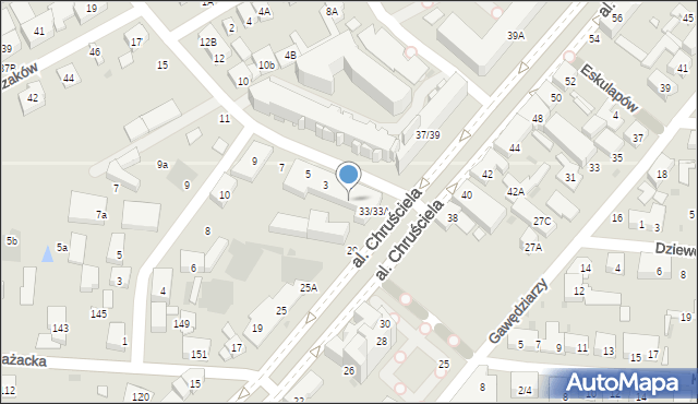 Warszawa, Aleja Chruściela-Montera Antoniego, gen., 33B, mapa Warszawy