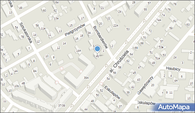 Warszawa, Aleja Chruściela-Montera Antoniego, gen., 41, mapa Warszawy