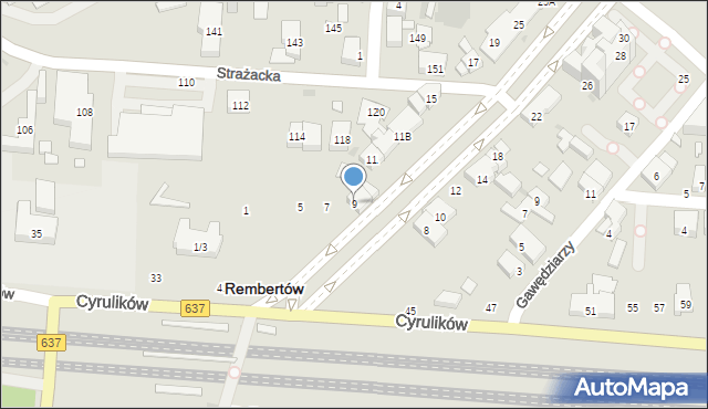 Warszawa, Aleja Chruściela-Montera Antoniego, gen., 9, mapa Warszawy