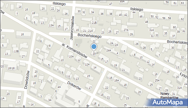 Warszawa, Aleja Komandosów, 13, mapa Warszawy