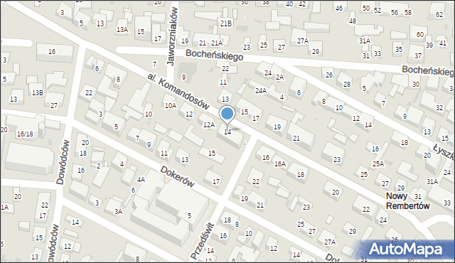 Warszawa, Aleja Komandosów, 14, mapa Warszawy