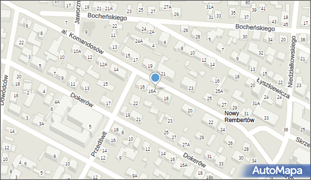Warszawa, Aleja Komandosów, 16b, mapa Warszawy