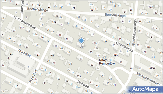 Warszawa, Aleja Komandosów, 23, mapa Warszawy