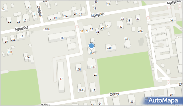 Warszawa, Alpejska, 18A, mapa Warszawy
