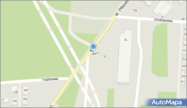 Warszawa, Aleja Piłsudskiego Józefa, marsz., 28A, mapa Warszawy