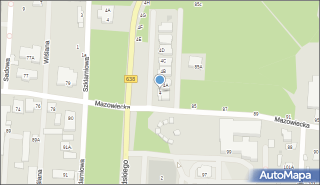 Warszawa, Aleja Piłsudskiego Józefa, marsz., 4, mapa Warszawy