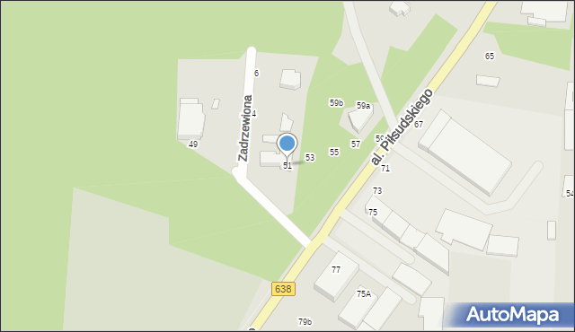 Warszawa, Aleja Piłsudskiego Józefa, marsz., 51, mapa Warszawy