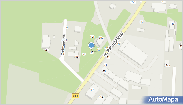 Warszawa, Aleja Piłsudskiego Józefa, marsz., 55, mapa Warszawy