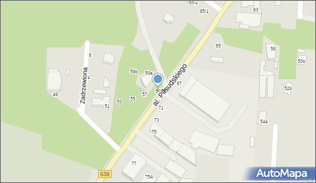 Warszawa, Aleja Piłsudskiego Józefa, marsz., 59, mapa Warszawy
