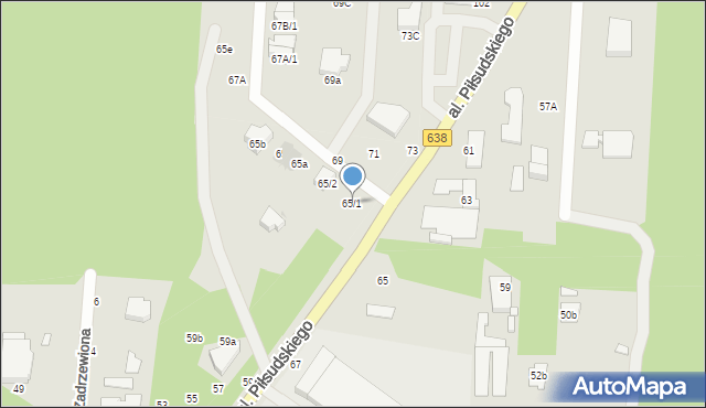 Warszawa, Aleja Piłsudskiego Józefa, marsz., 65/1, mapa Warszawy