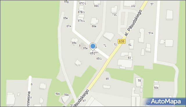 Warszawa, Aleja Piłsudskiego Józefa, marsz., 65/2, mapa Warszawy